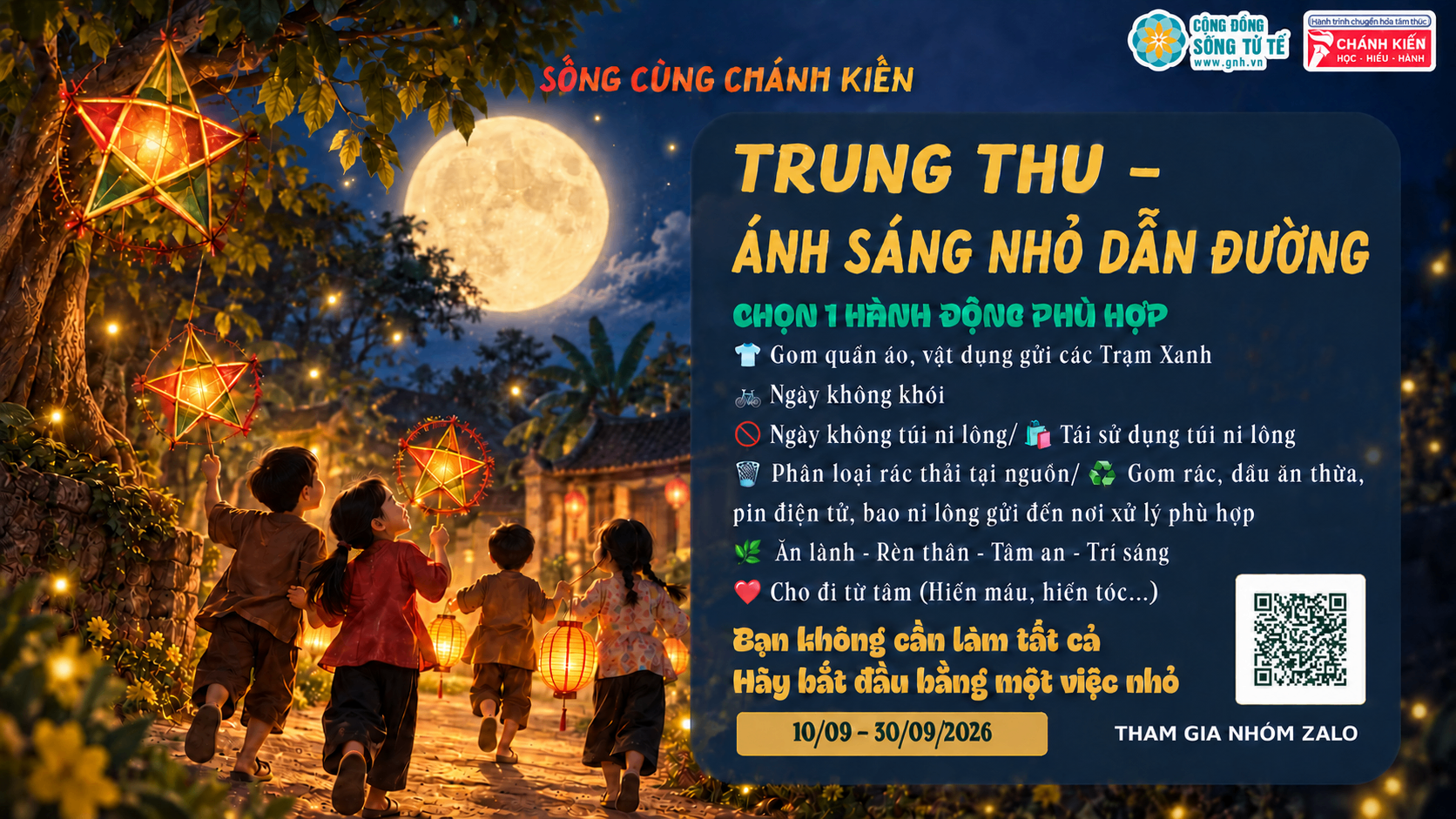 Sống Cùng Chánh Kiến: 🌕 TRUNG THU – ÁNH SÁNG NHỎ DẪN ĐƯỜNG