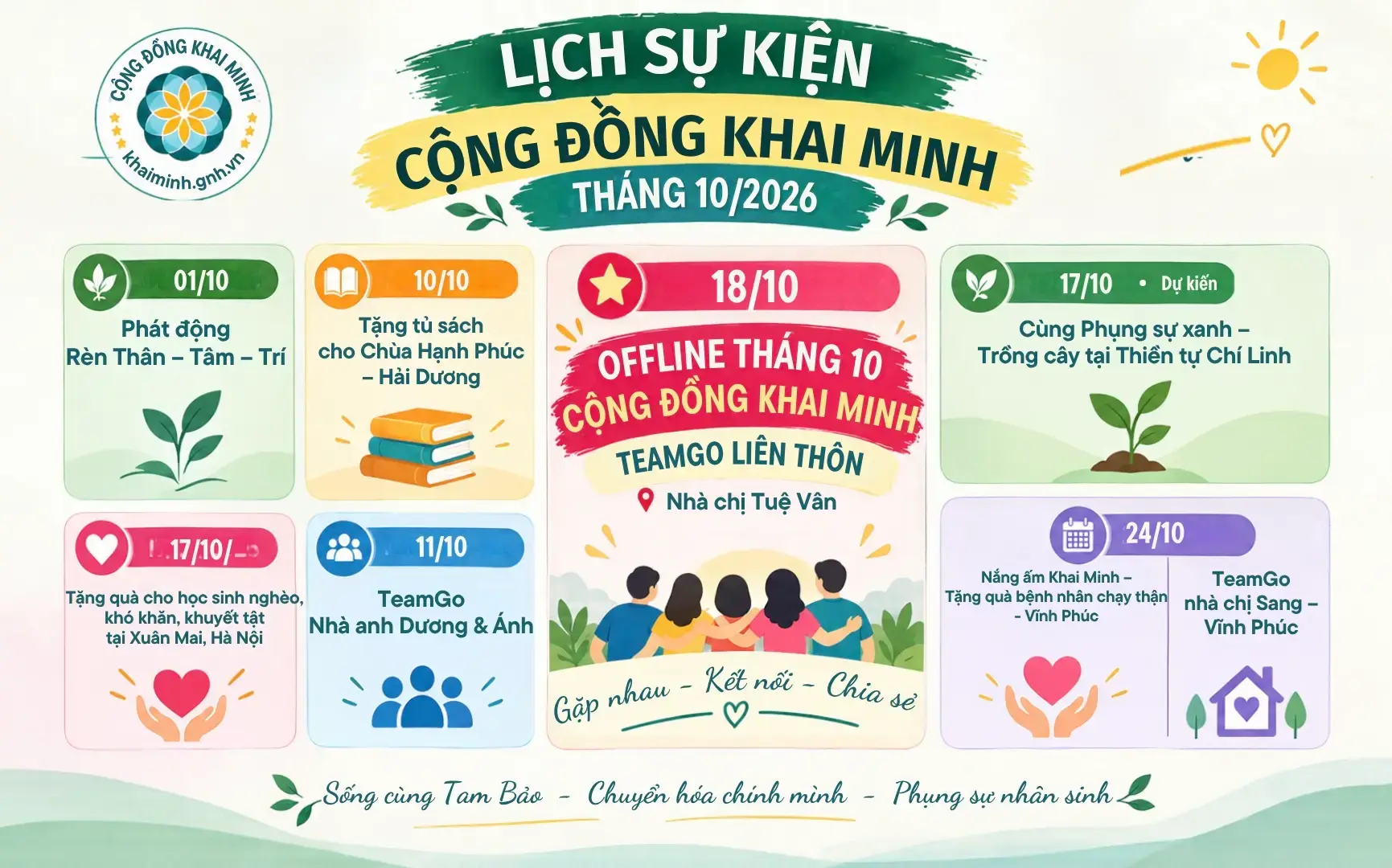 THÔNG BÁO LỊCH OFFLINE CỘNG ĐỒNG KHAI MINH THÁNG 10/2026