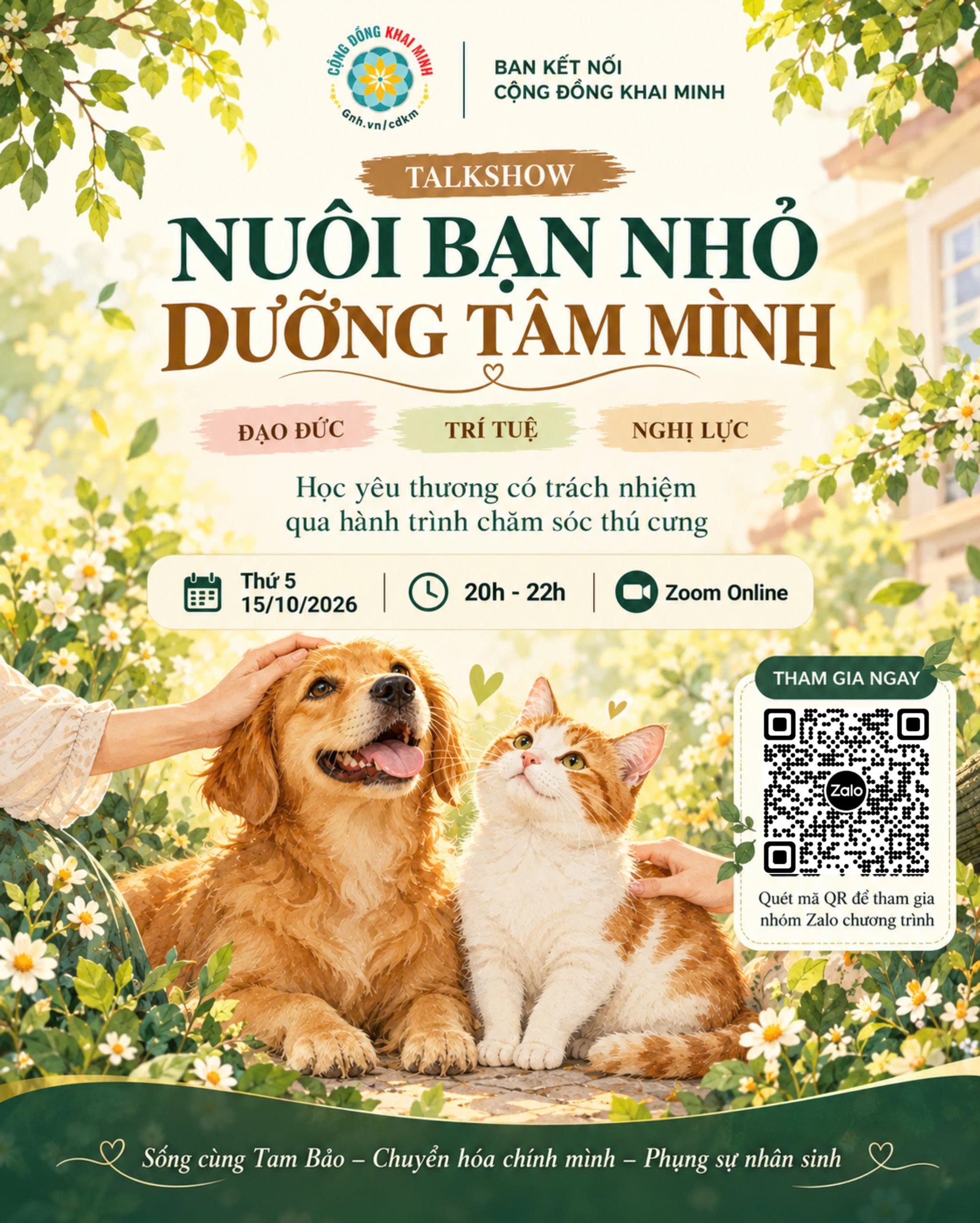 🐶🐱 KHAI MINH ĐÀM ĐẠO | NUÔI BẠN NHỎ – DƯỠNG TÂM MÌNH 🌿