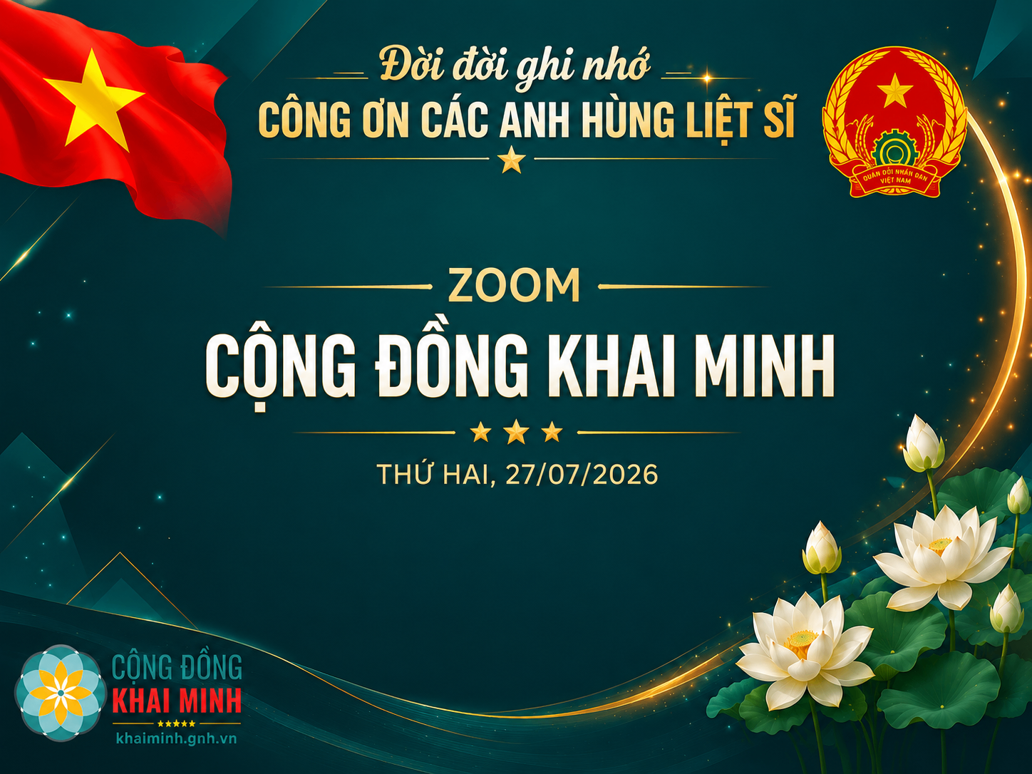 Zoom Khai Minh hàng tuần| Thứ Hai, 28/07/2026- Tổng kết hoạt động tháng 7