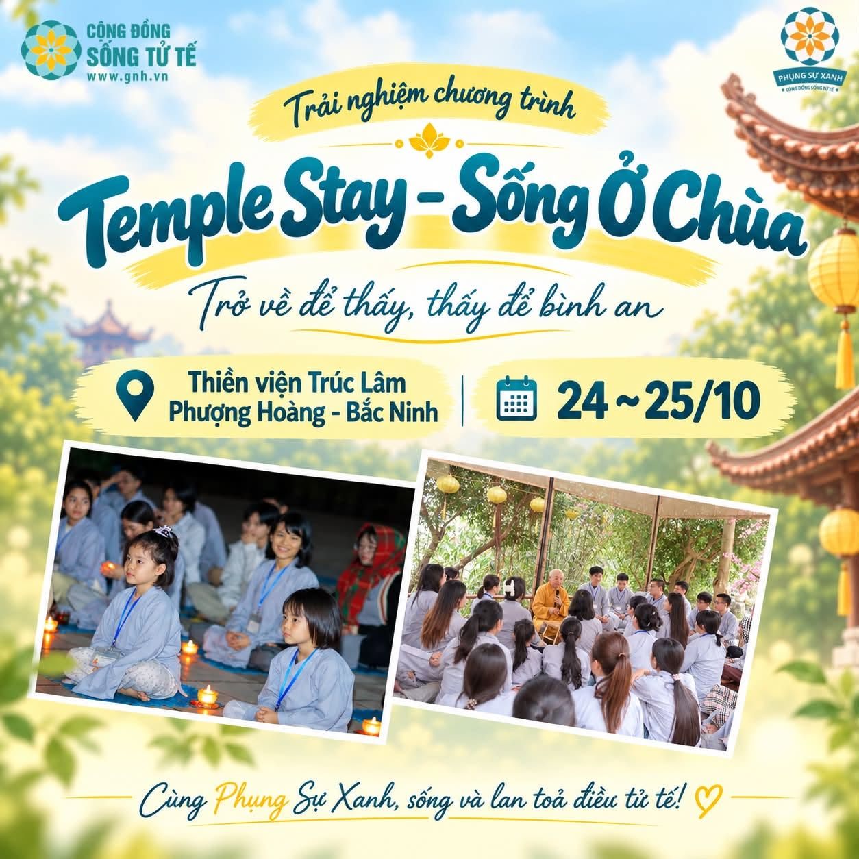 💚 GIEO DUYÊN CHƯƠNG TRÌNH TEMPLE STAY - TRẢI NGHIỆM SỐNG Ở CHÙA